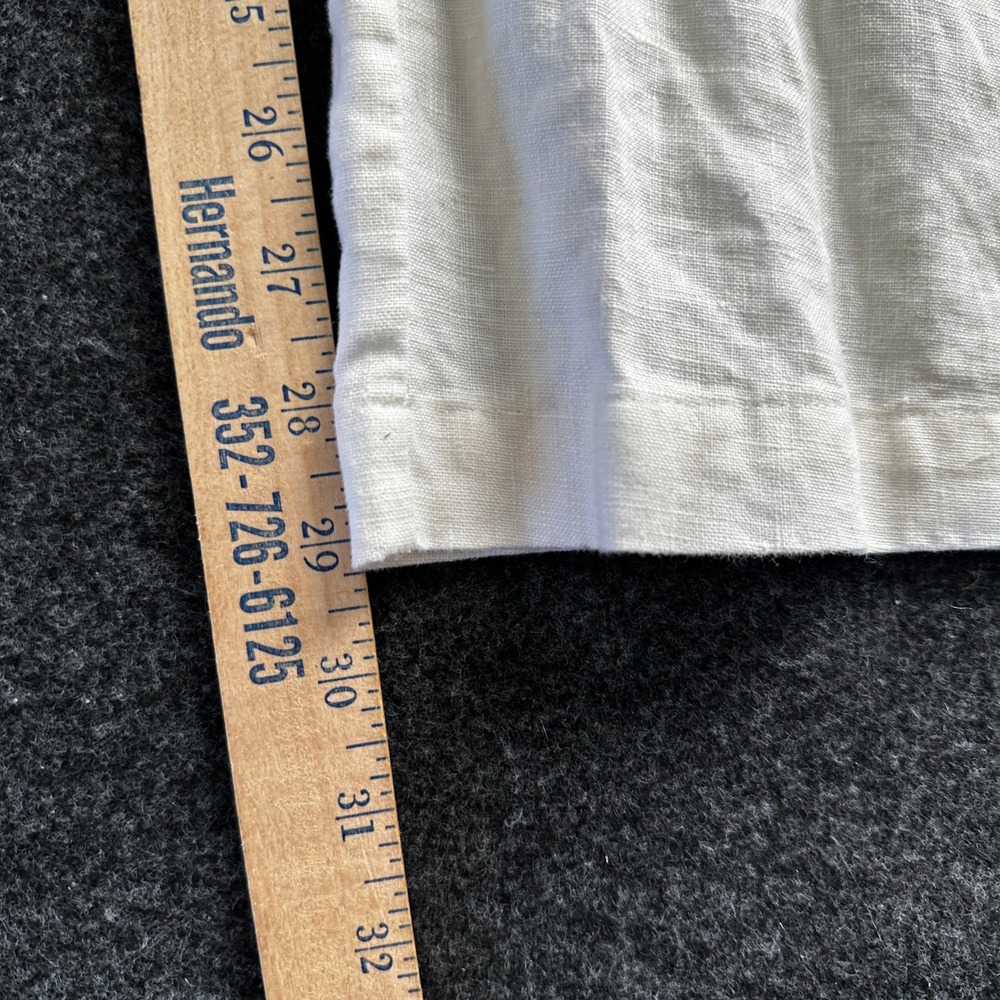 Real Comfort Womens Cream 100% Linen Wide Leg Button Fly Drawstring Pants Size 4 - Picture 6 of 9